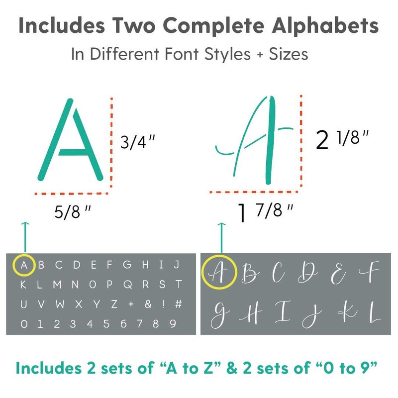I Like That Lamp Wedding Letter Stencils: Set of 6 Reusable Alphabet Stencils for Custom DIY Wedding Decorations Easy Script Font - Image 5